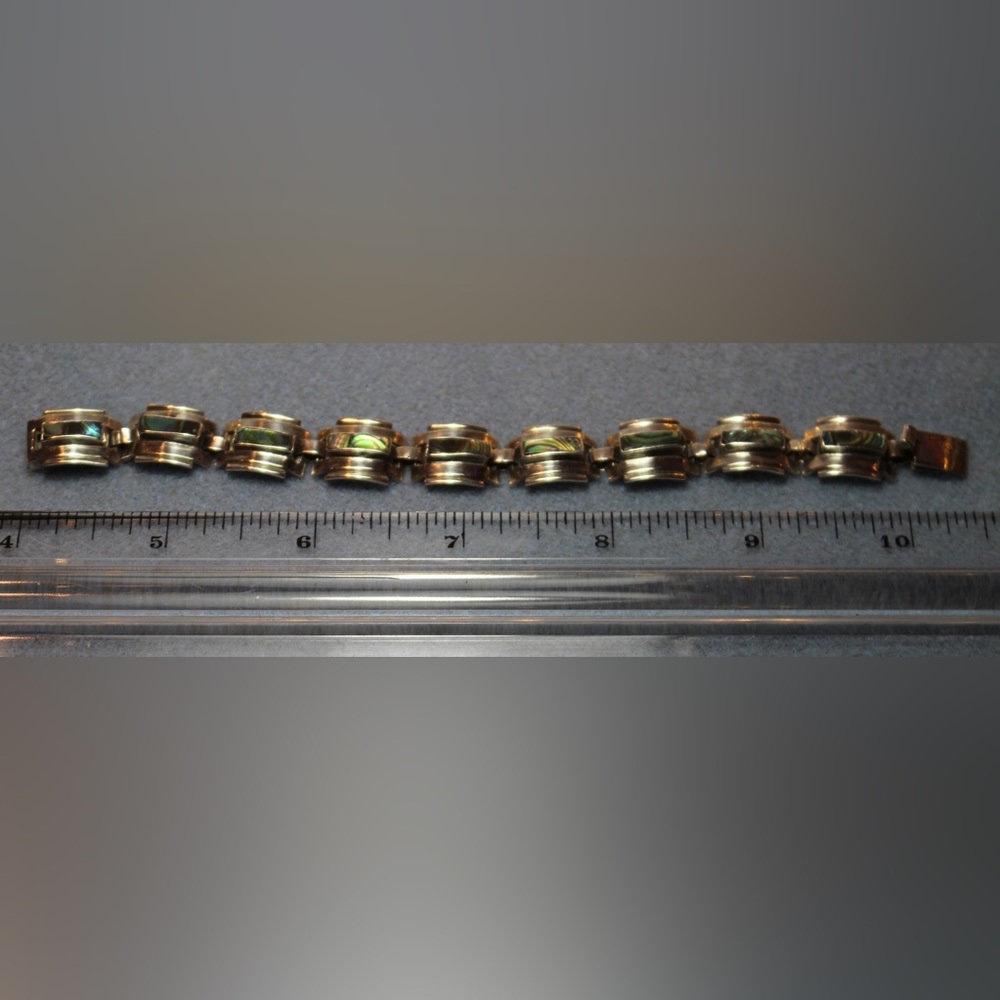 Available! COPY - Silver and abalone linked bracelet